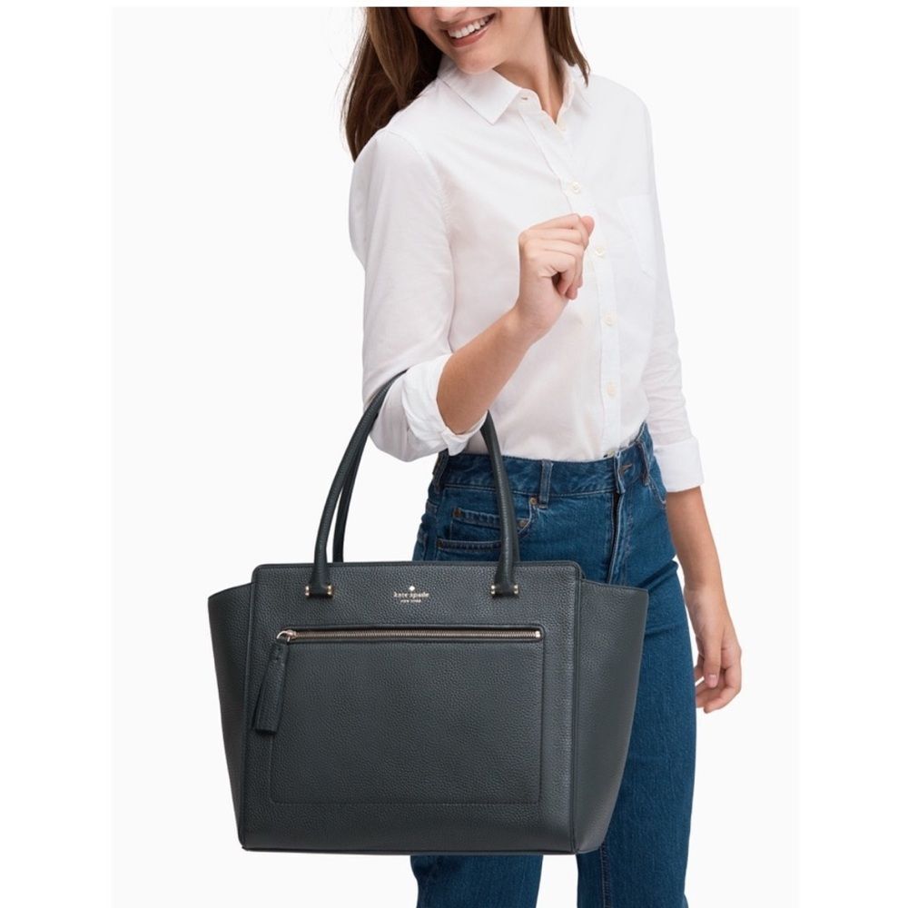 Kate Spade Charcoal Leather Tote